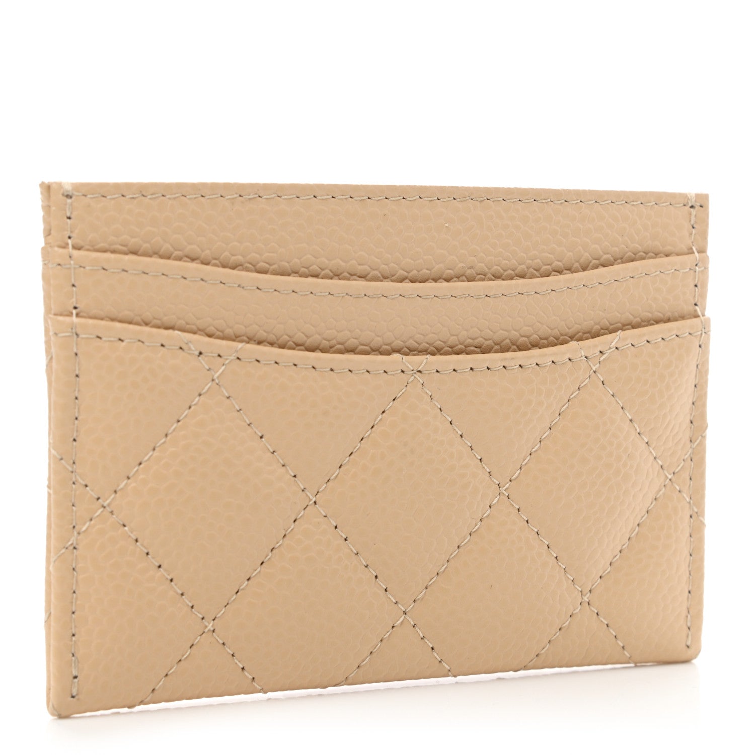 Chanel Caviar Quilted Card Holder Beige 3 of 9