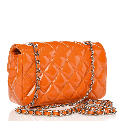Chanel Patent Quilted Extra Mini Flap Orange 3 of 7