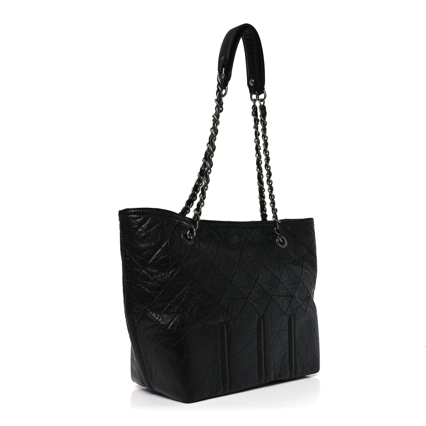Aged Calfskin Small Shopping in Moscow Tote Black