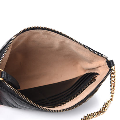 Gucci Calfskin Matelasse Mini GG Marmont Chain Bag Black 5 of 14
