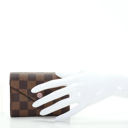 Louis Vuitton Damier Ebene Victorine Wallet Rose Ballerine 2 of 7