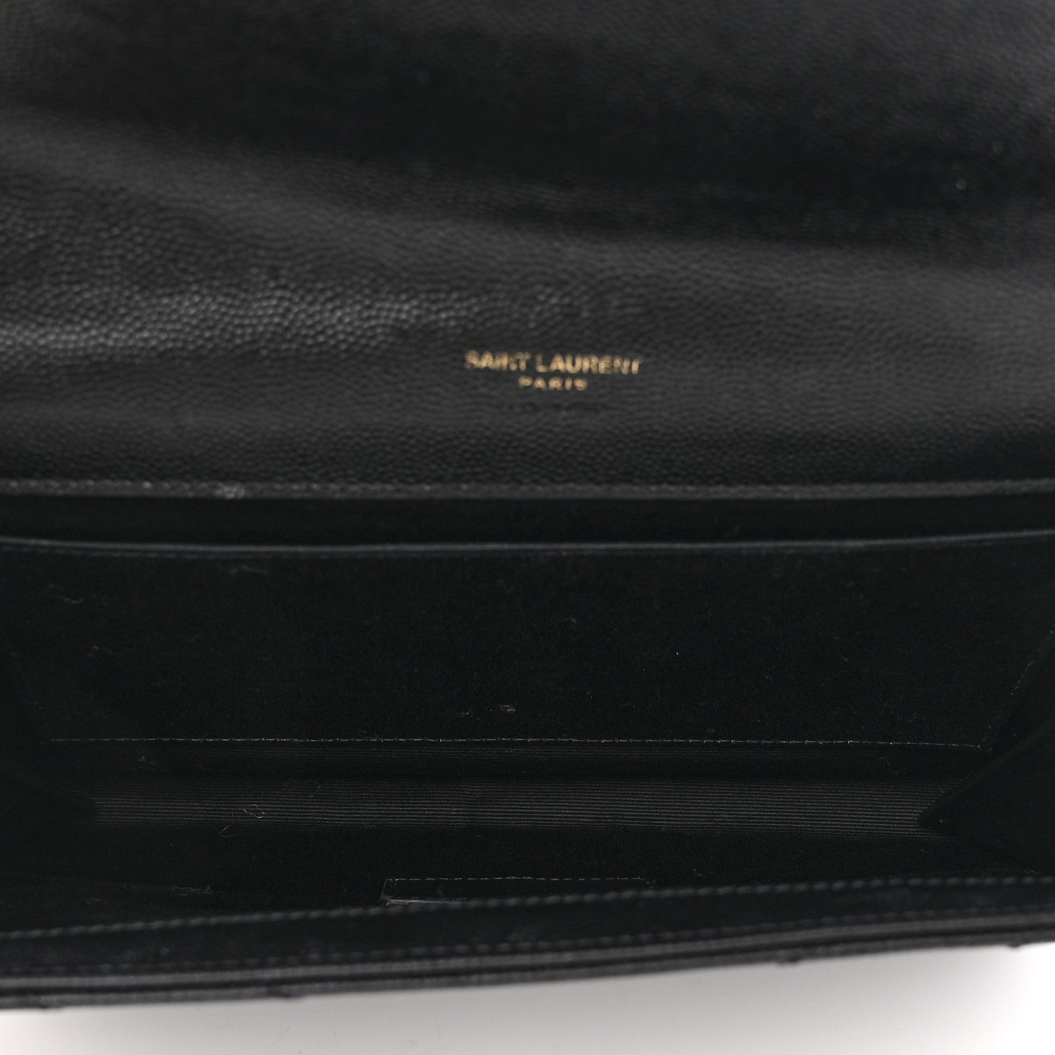 Saint Laurent Grain De Poudre Matelasse Chevron Monogram Envelope Clutch Black 5 of 8