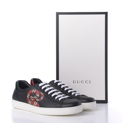 Gucci Calfskin Kingsnake Mens Ace Sneakers 11 Black Multicolor 10 of 10