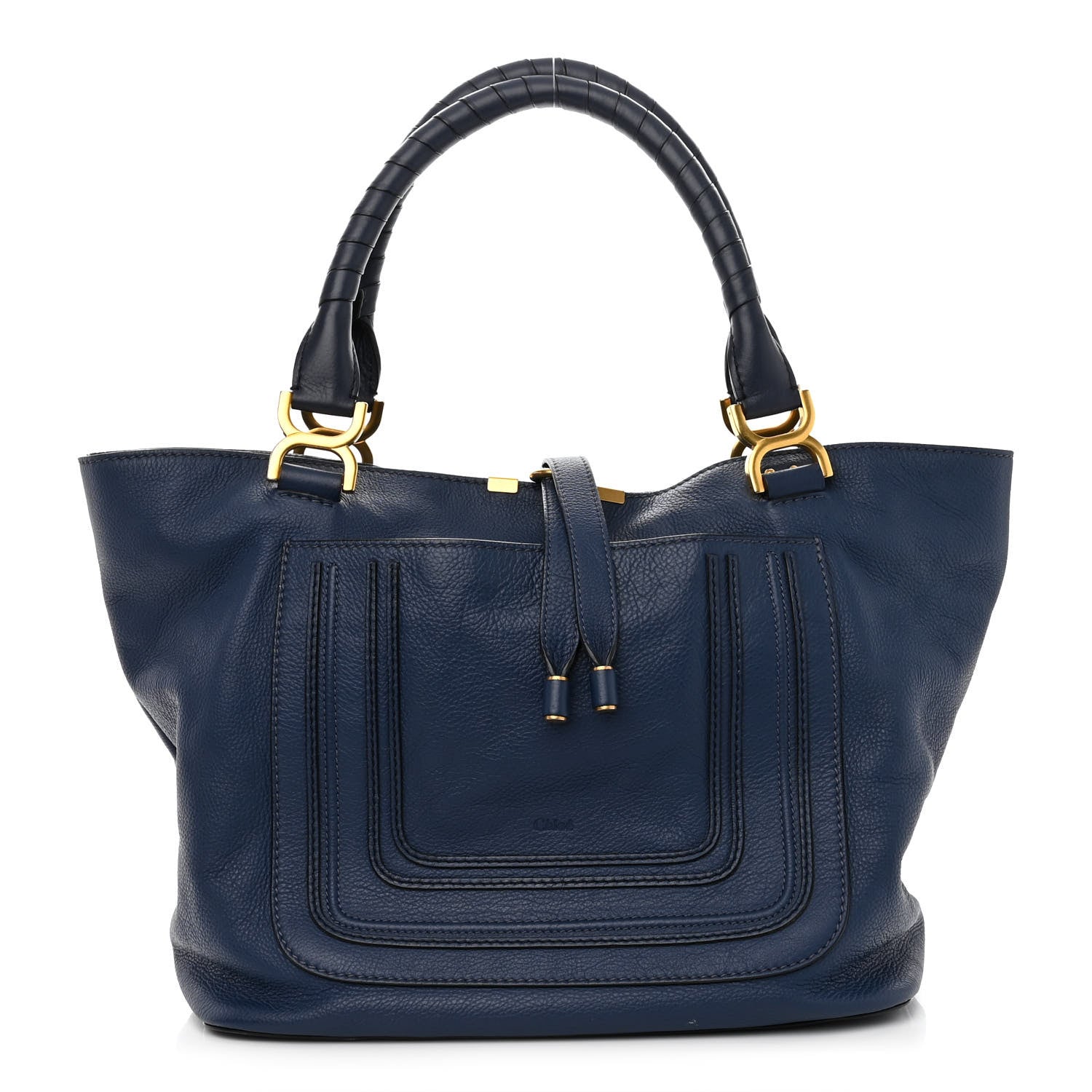 Chloe Calfskin Large New Marcie Tote Royal Navy 1 of 12