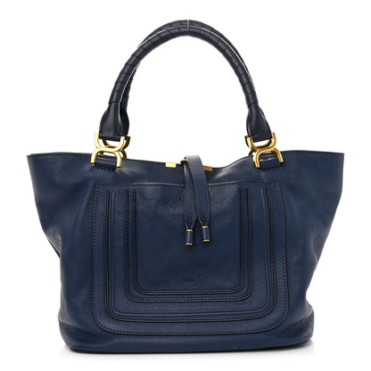 Chloe Calfskin Large New Marcie Tote Royal Navy 1 of 12