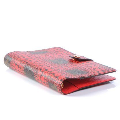 Louis Vuitton Monogram Kusama Town Small Ring Agenda Cover Red 4 of 8