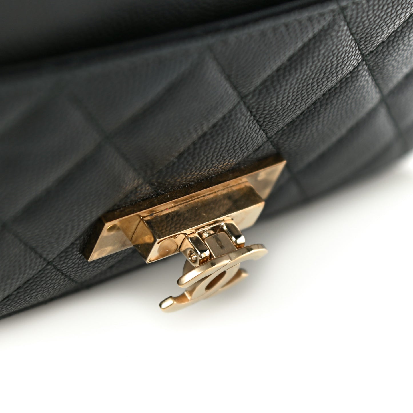 Caviar Quilted Golden Class Wallet On Chain WOC Black