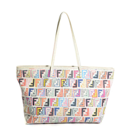 Fendi Zucca Spalmati FF Multicolor Medium Roll Tote Multicolor White 1 of 9