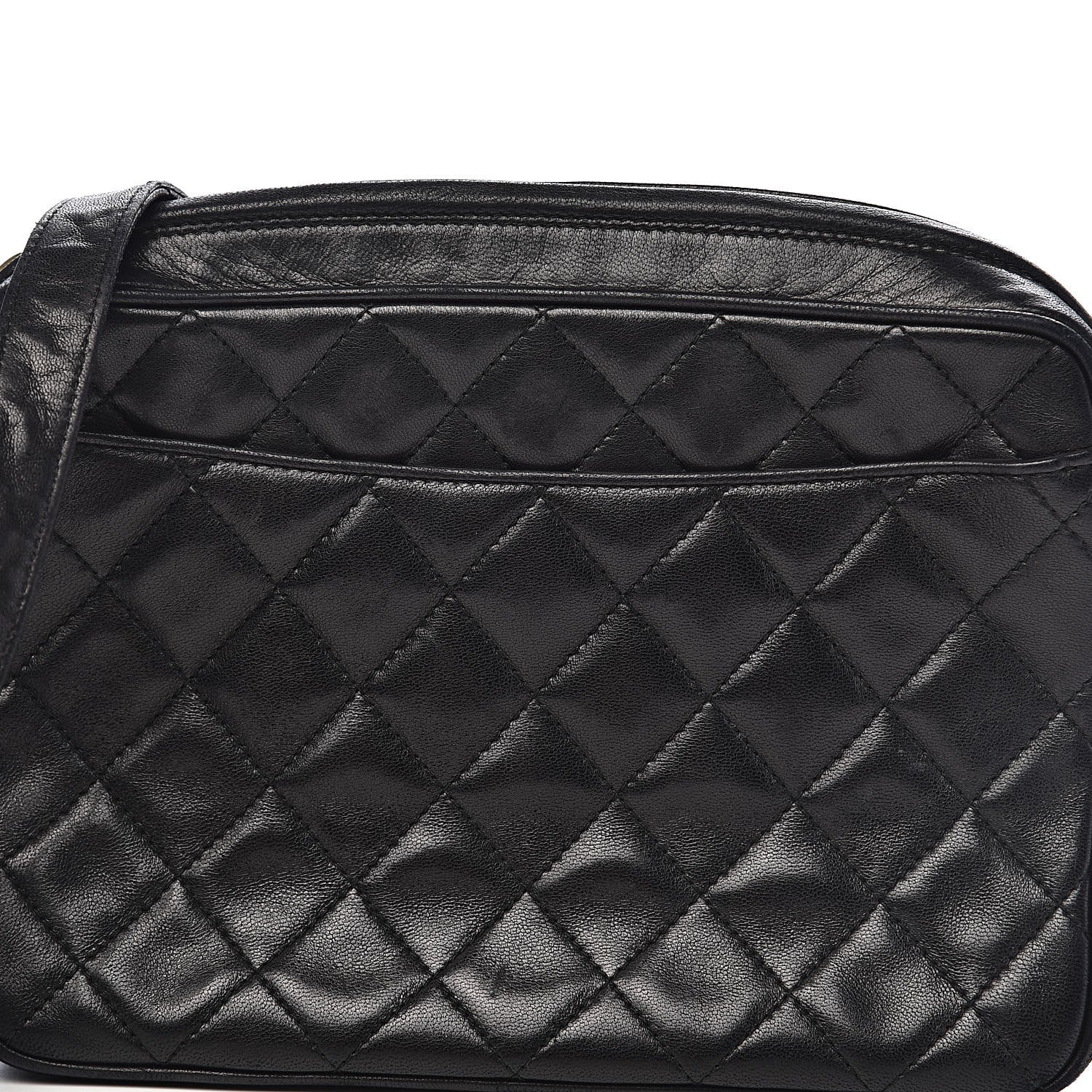 Chanel Lambskin Quilted CC Tassel Camera Case Black 15 of 15