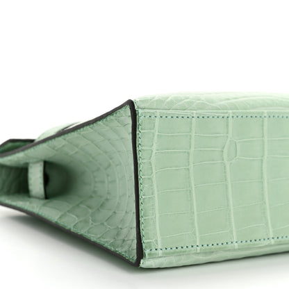 Hermes Matte Alligator Kelly Pochette Vert D'eau 7 of 10