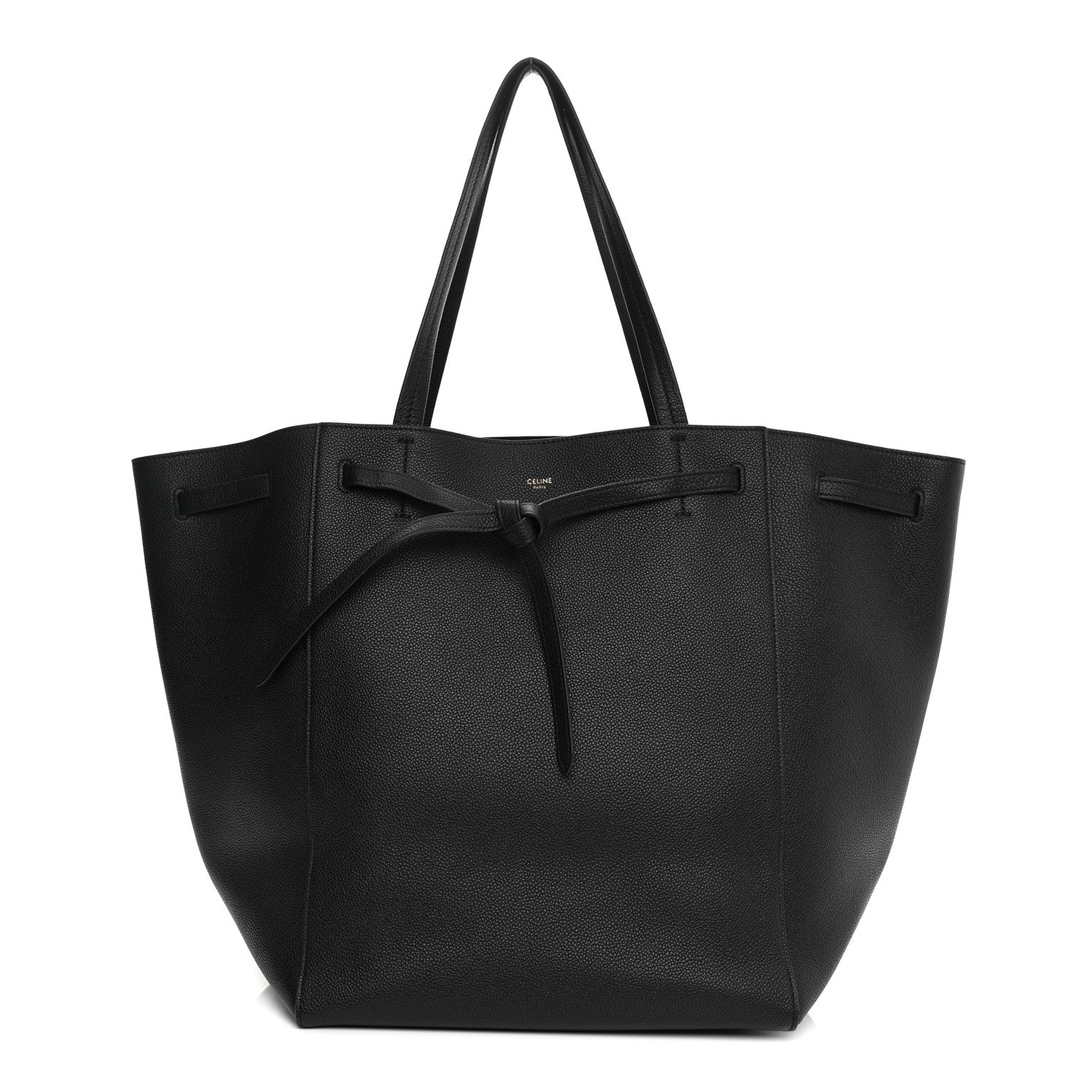 Celine Soft Grained Calfskin Medium Belt Cabas Phantom Black 2 of 17