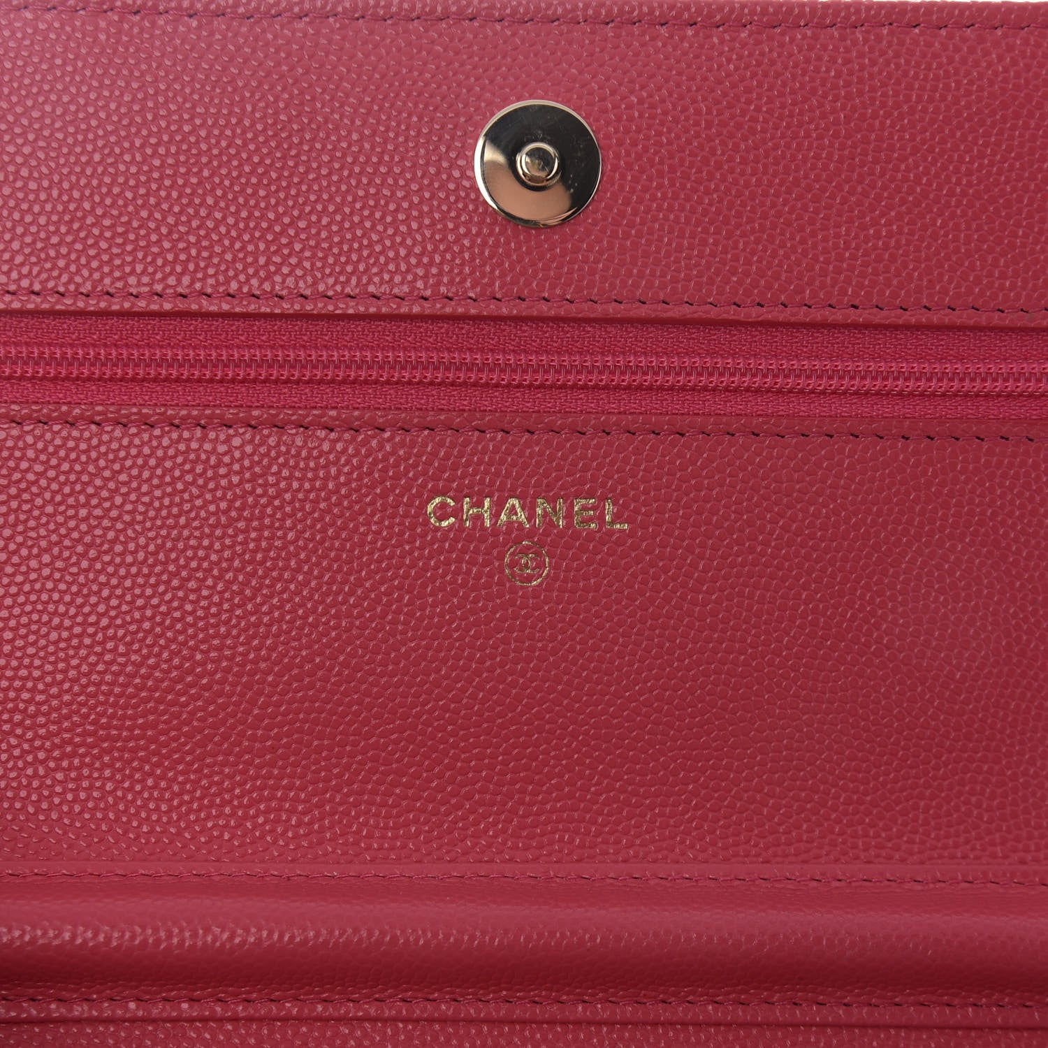Chanel Caviar Quilted French New Wave Chain CC Wallet On Chain WOC Pink 6 of 12