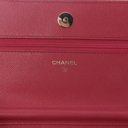 Chanel Caviar Quilted French New Wave Chain CC Wallet On Chain WOC Pink 6 of 12