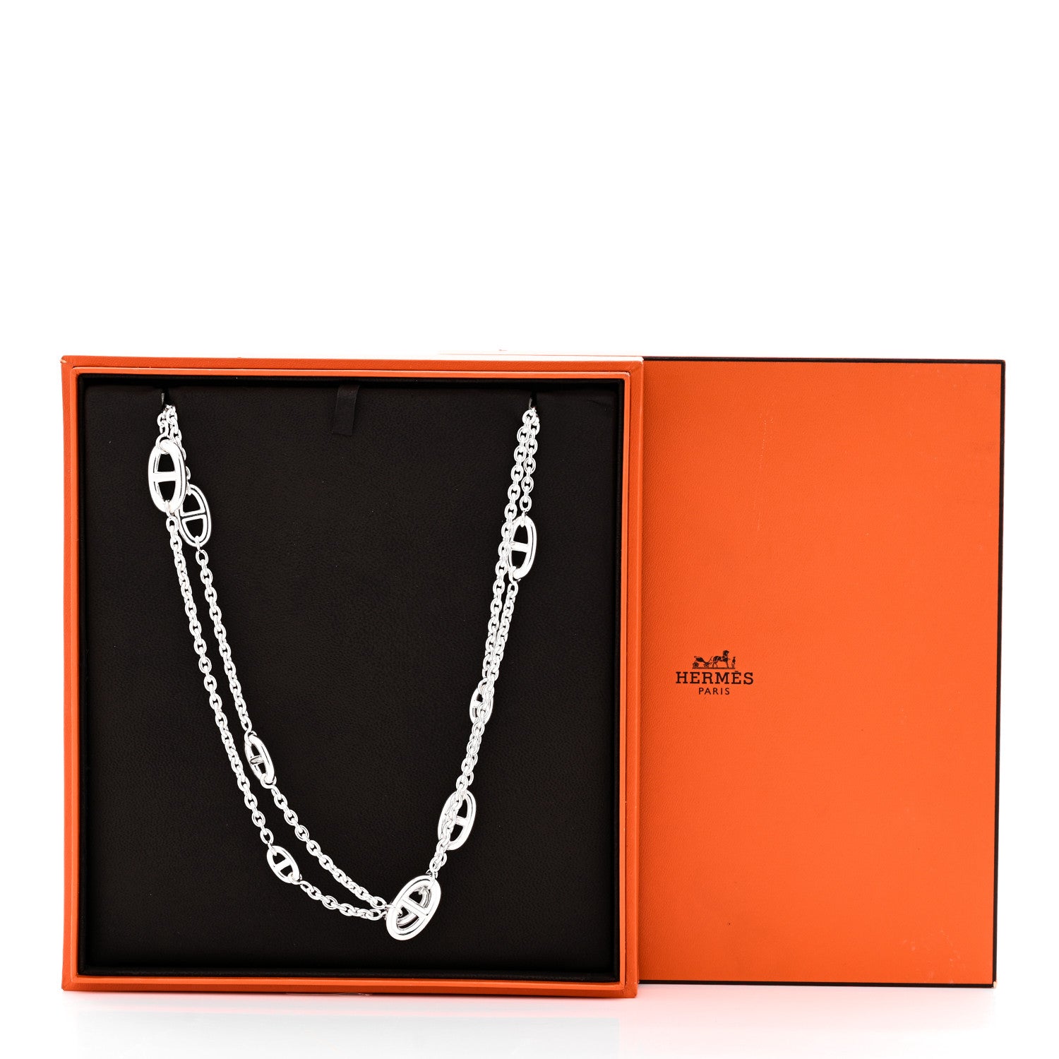 Hermes Sterling Silver Farandole Necklace 160 6 of 6