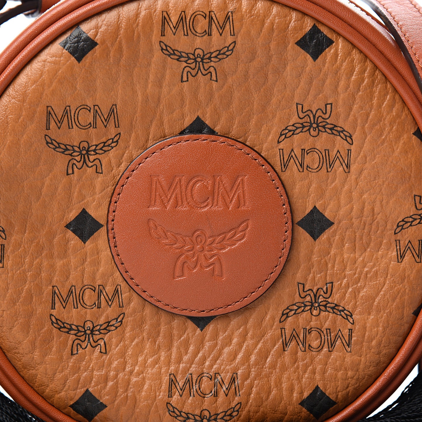 Visetos Small Tambourine Crossbody Cognac Black