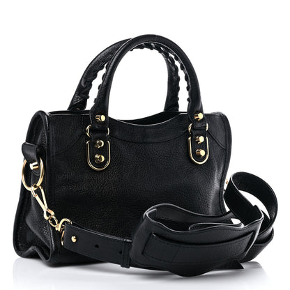 Balenciaga Chevre Gold Metallic Edge Hardware Mini City Black 2 of 16