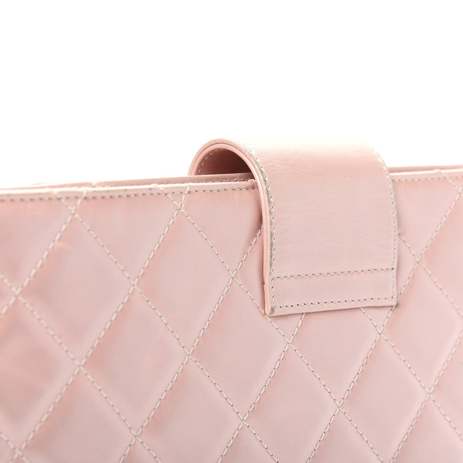 Chanel Glazed Calfskin Quilted Coco Pleats Clutch Light Pink 10 of 11