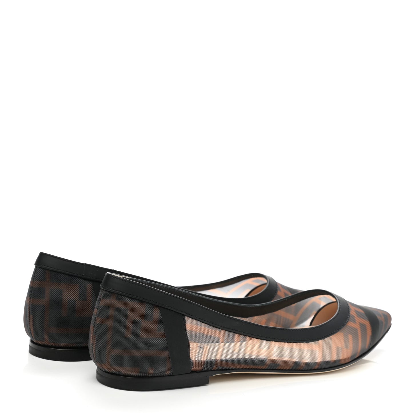 Mesh FF Skimmer Ballerina Flats 37 Tobacco Moro Black