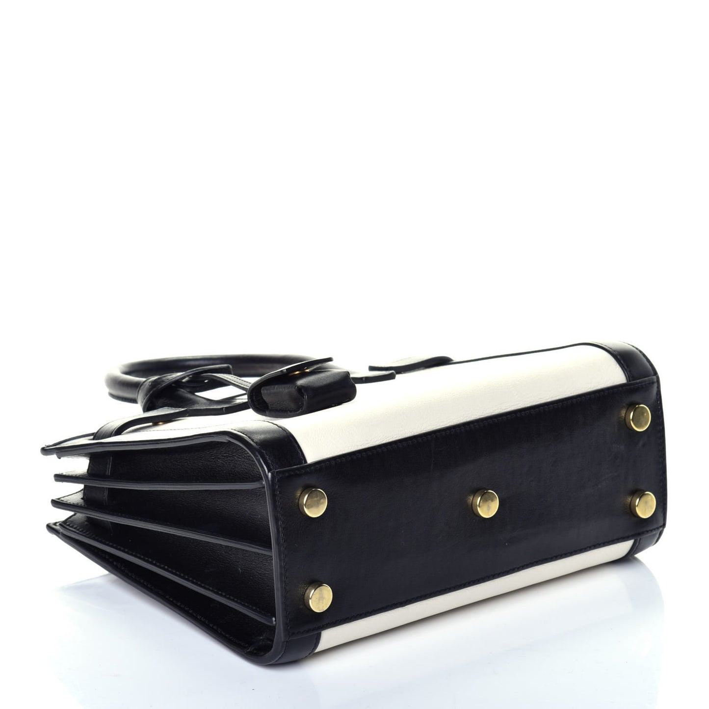 Calfskin Bi-Color Nano Sac De Jour Porcellana Black