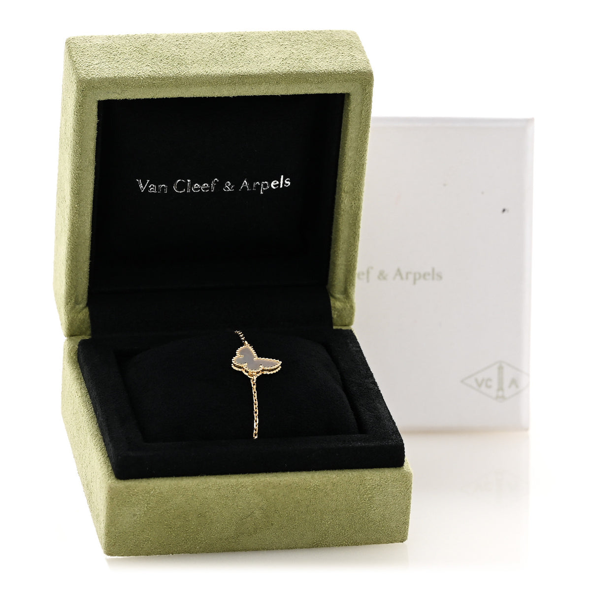 Van Cleef & Arpels 18K Yellow Gold Mother of Pearl Sweet Alhambra Butterfly Bracelet 6 of 6