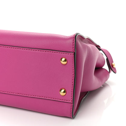 Fendi Vitello Seta Medium Peekaboo Iconic Satchel Magenta 9 of 9