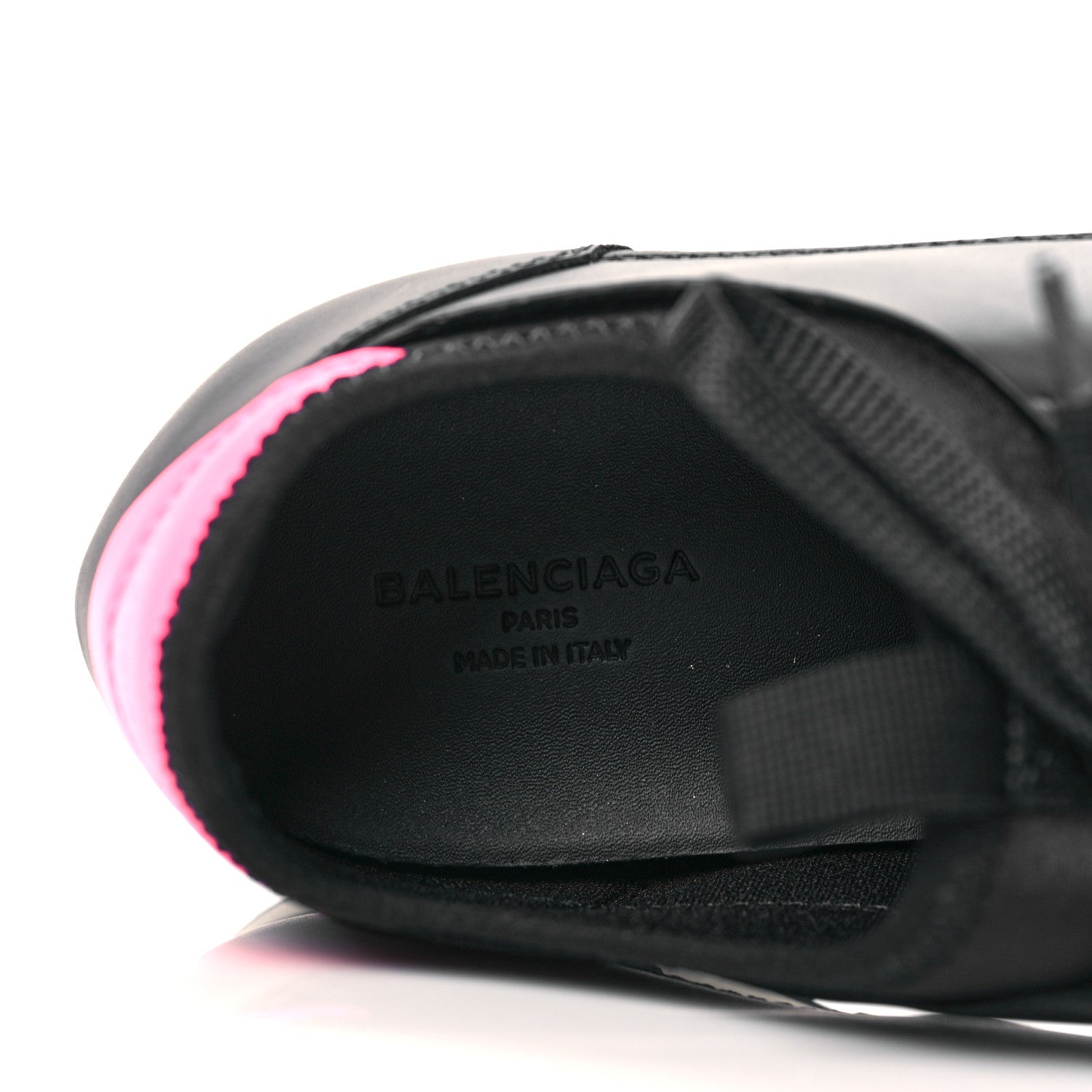 Balenciaga Mesh Calfskin Neoprene Womens Race Runner Sneakers 37 Black Rose Fluo 8 of 9