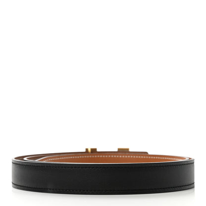 Hermes Swift Epsom 24mm Mini Constance Guilloche H Belt 95 Black Gold 2 of 7