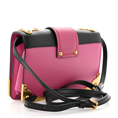Prada City Calf Saffiano Astrology Cahier Bag Fuxia Black 3 of 11