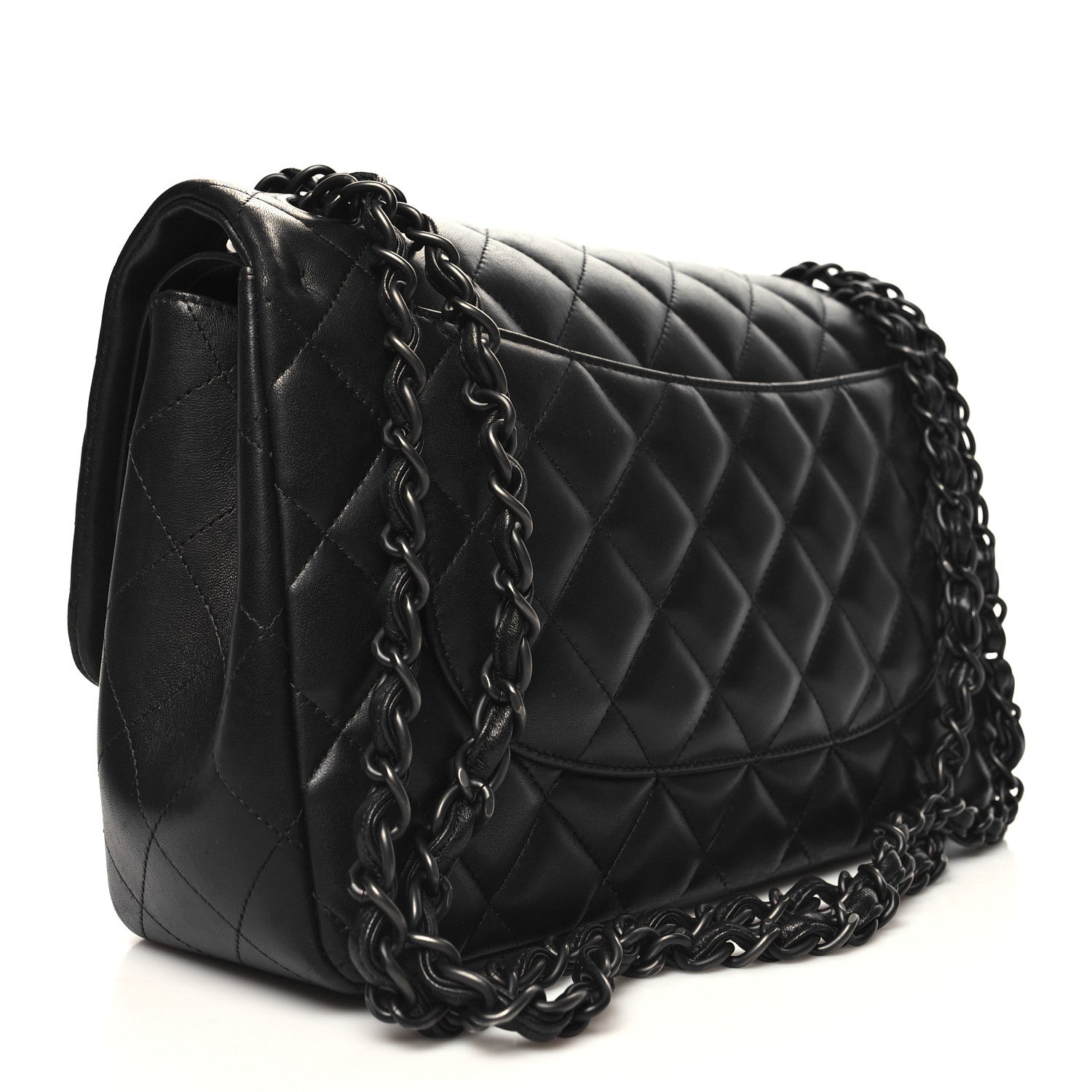 Chanel Lambskin Quilted Jumbo Double Flap So Black 3 of 13