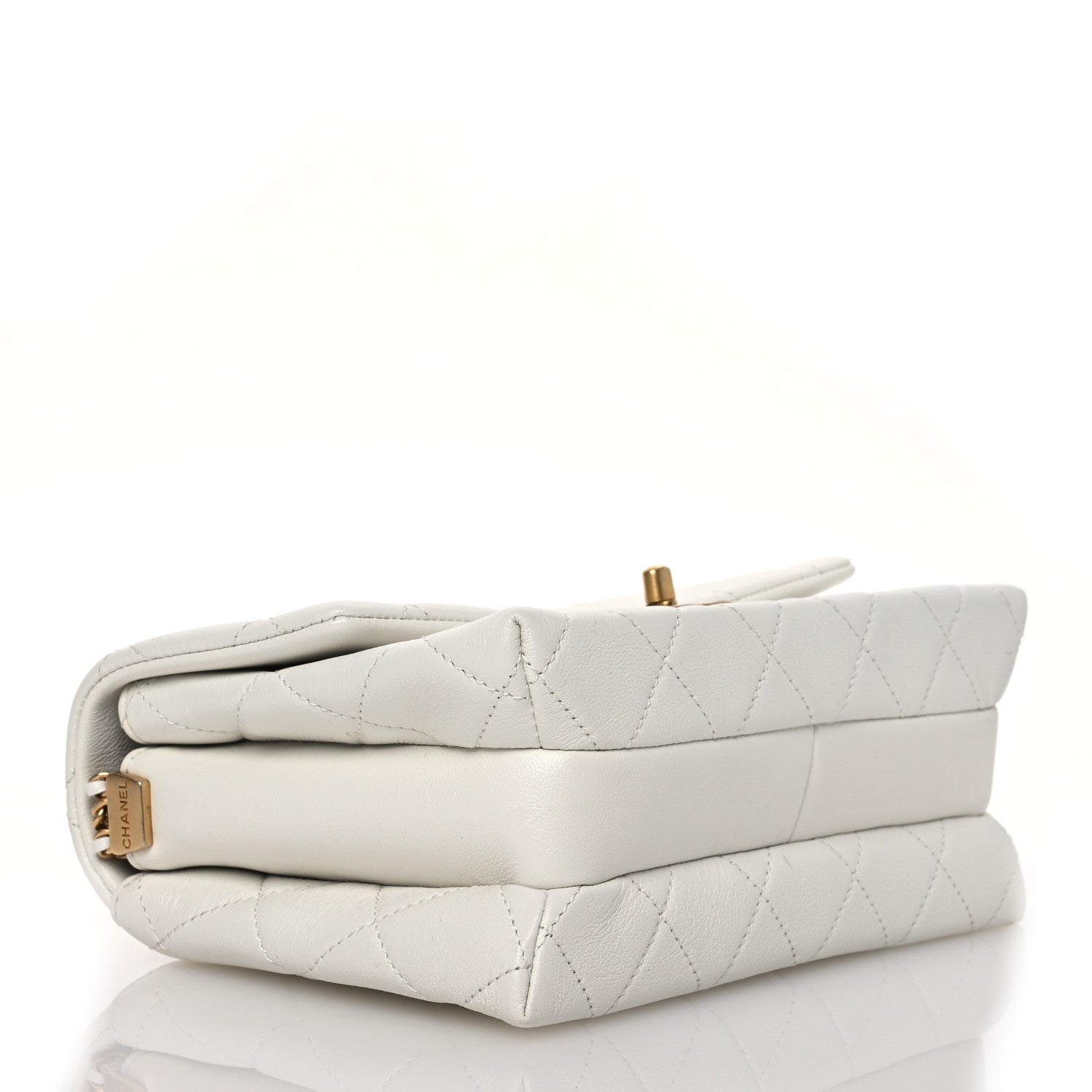 Chanel Calfskin Quilted Mini Chain Strap Flap White 4 of 13