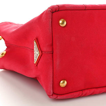 Prada Canapa Small Logo Tote Rosso 8 of 12
