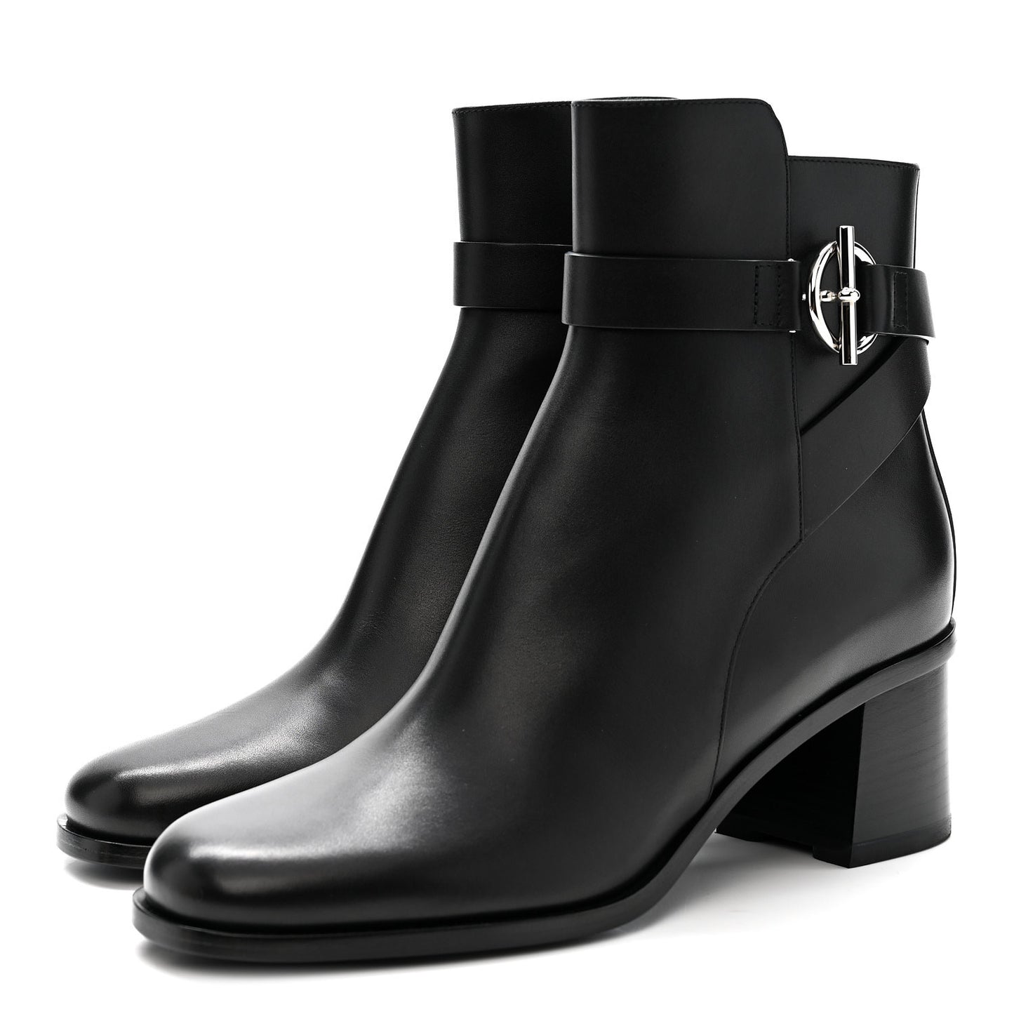 Calfskin Jill 60 Ankle Boots 38.5 Black
