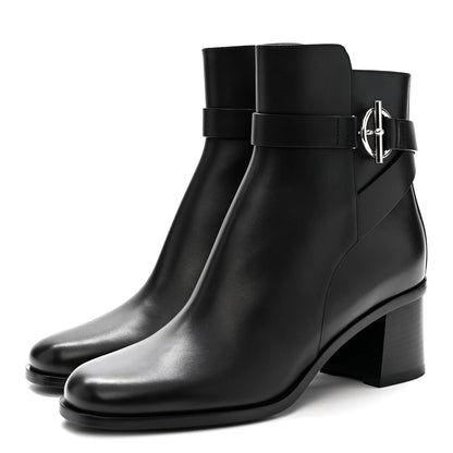 Hermes Calfskin Jill 60 Ankle Boots 38.5 Black 4 of 8