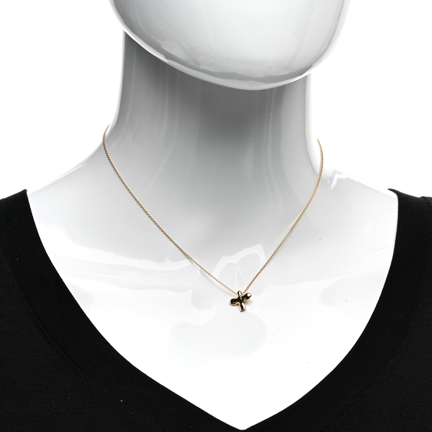 Tiffany 18K Yellow Gold Dove Pendant Necklace 2 of 4
