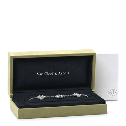 Van Cleef & Arpels 18K White Gold 5 Motifs Guilloche Vintage Alhambra Bracelet 4 of 4