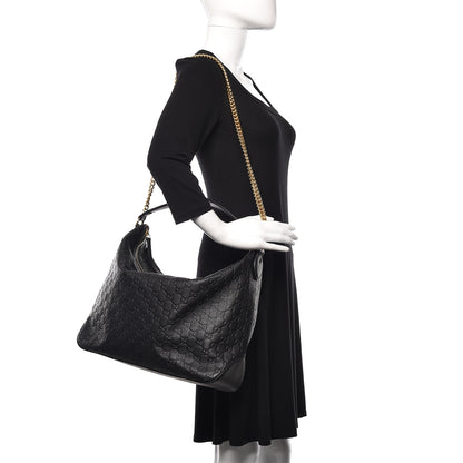 Gucci Guccissima Signature Large Linea A Hobo Black 2 of 10