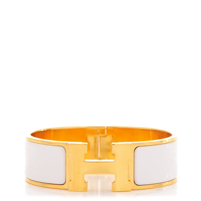 Hermes Enamel Wide Clic Clac H Bracelet PM White 1 of 5
