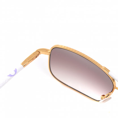 Louis Vuitton Monogram Multicolor Conspiration Pilote Aviator Sunglasses Gold 6 of 6