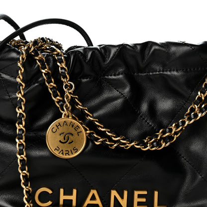 Chanel Shiny Calfskin Quilted Mini Chanel 22 Black 8 of 10