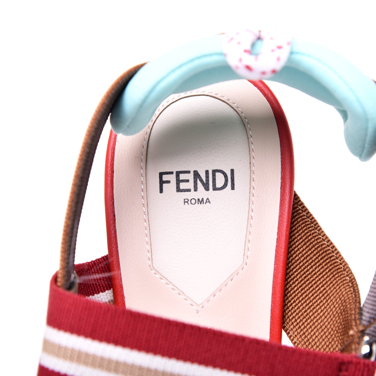 Fendi Technical Mesh FF Colibri 55mm Slingback Pumps 37 Tobacco Moro Cipria Papavero Camelia 8 of 11