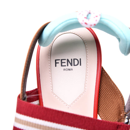Fendi Technical Mesh FF Colibri 55mm Slingback Pumps 37 Tobacco Moro Cipria Papavero Camelia 8 of 11