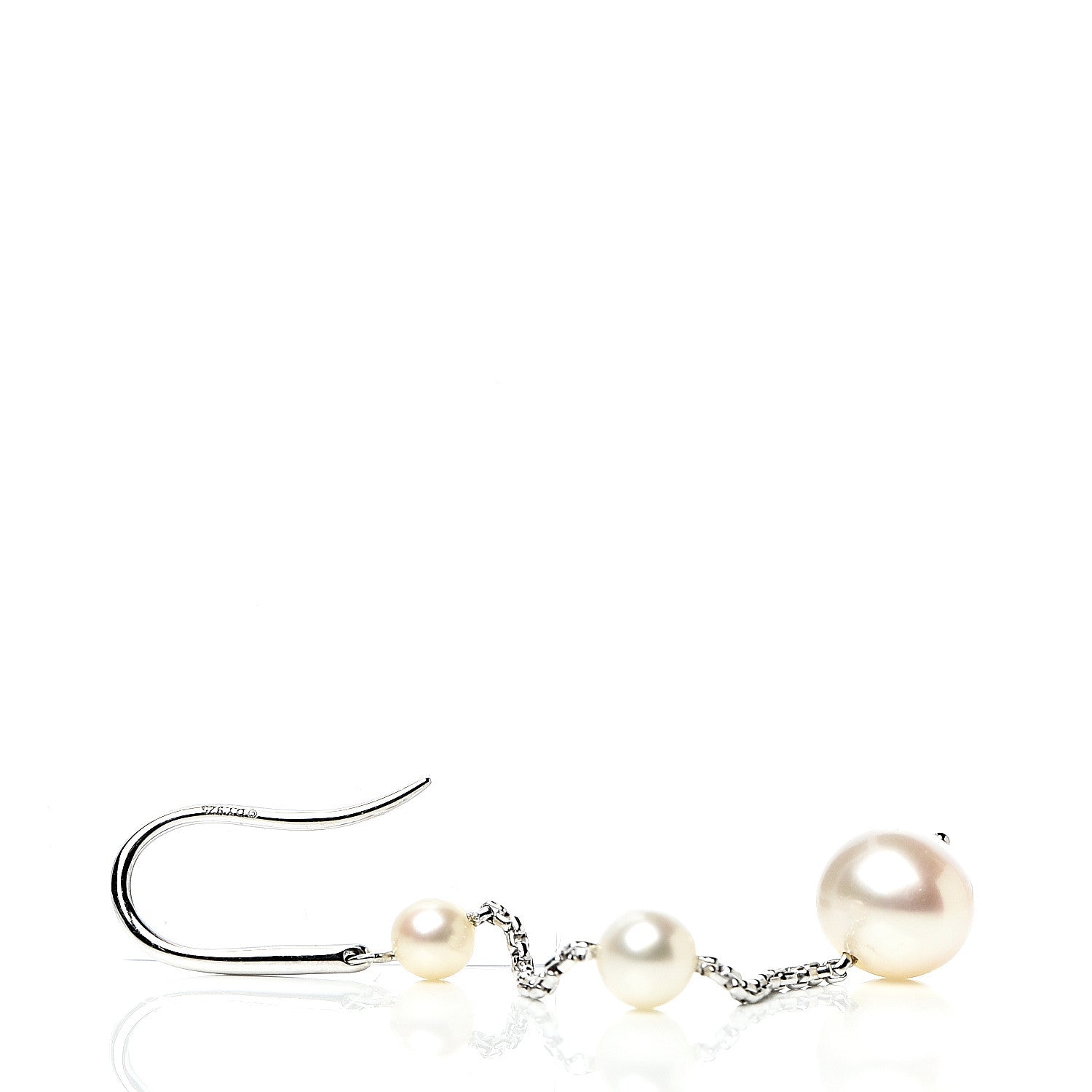 David Yurman Sterling Silver Pearl Triple Drop Earrings 3 of 5