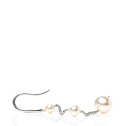 David Yurman Sterling Silver Pearl Triple Drop Earrings 3 of 5