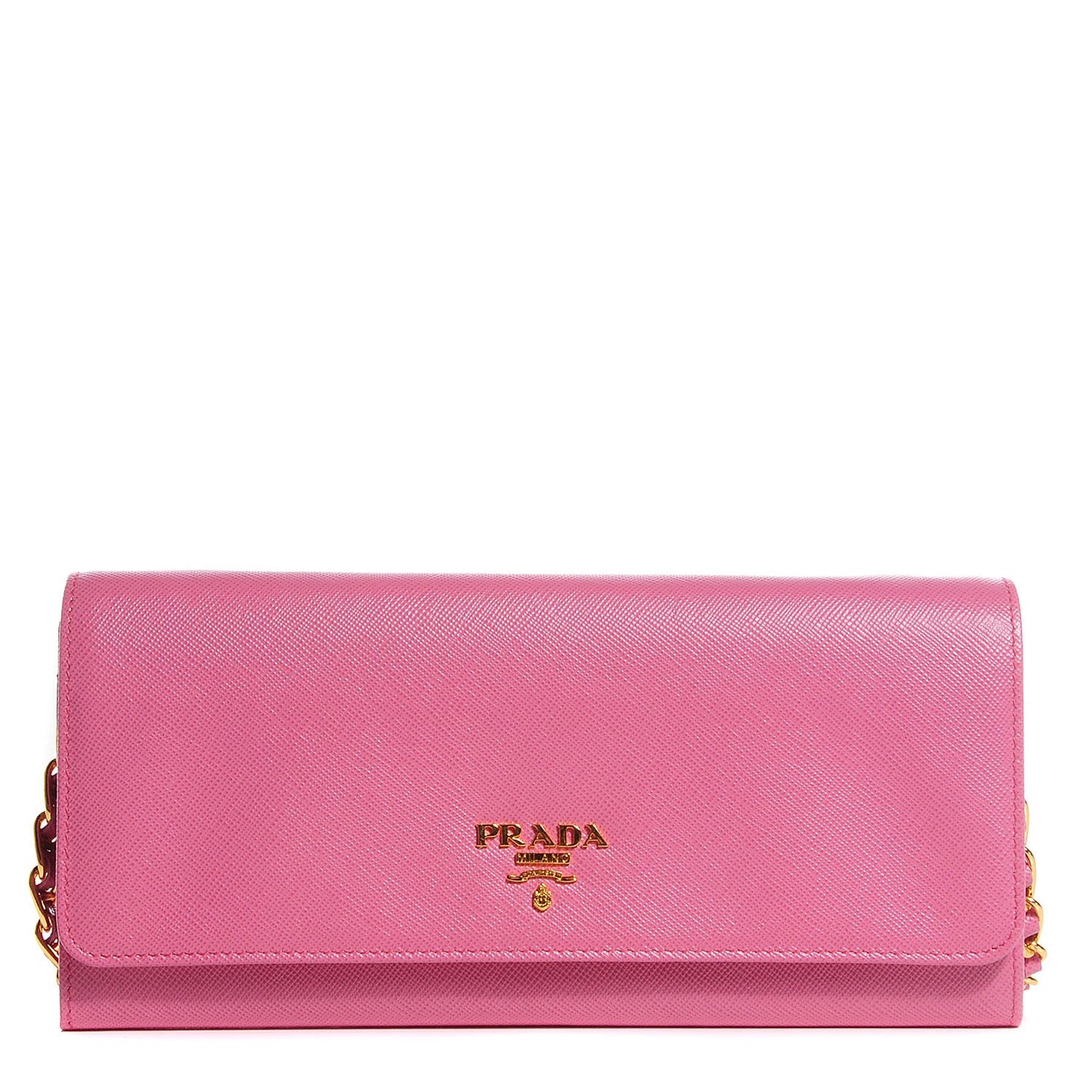 Saffiano Metal Oro Chain Wallet Begonia