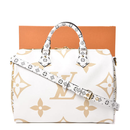 Louis Vuitton Monogram Giant Speedy Bandouliere 30 Kaki Beige 11 of 11