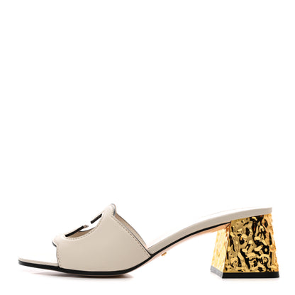 Gucci Cosmos Softy Calfskin Interlocking G Cut Out 55mm Slide Sandals 41 Mystic White 1 of 9