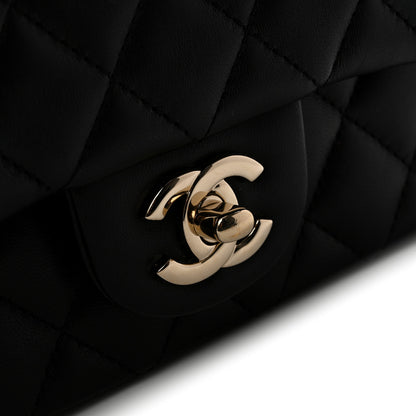 Chanel Lambskin Quilted Mini Top Handle Rectangular Flap Black 11 of 11