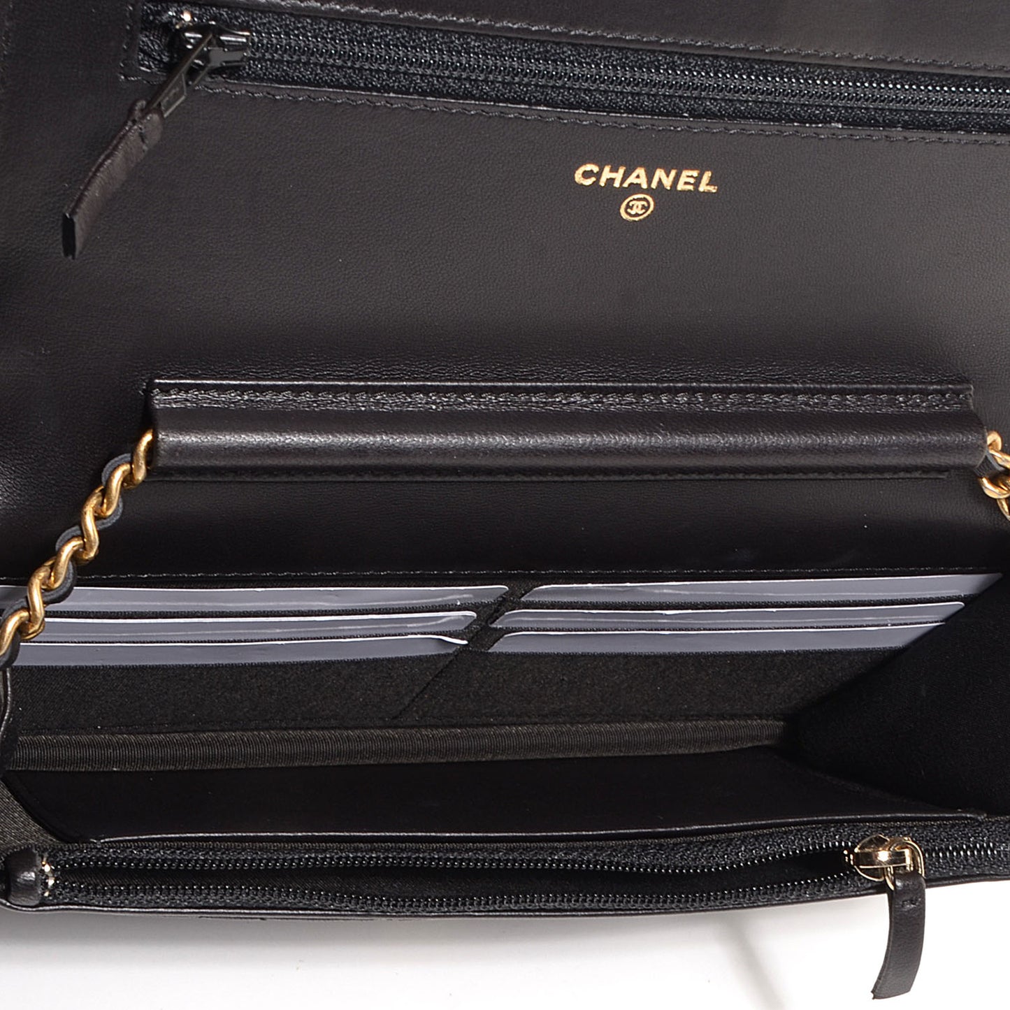 Lambskin Quilted Boy Wallet On Chain WOC Black