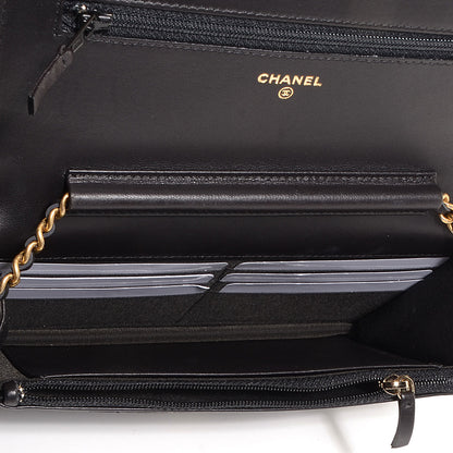 Chanel Lambskin Quilted Boy Wallet On Chain WOC Black 6 of 9