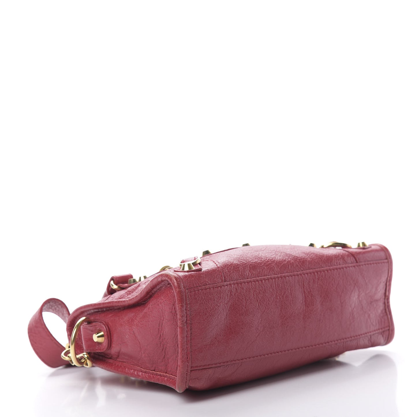Agneau Classic Gold Hardware Mini City Rouge Sapphire